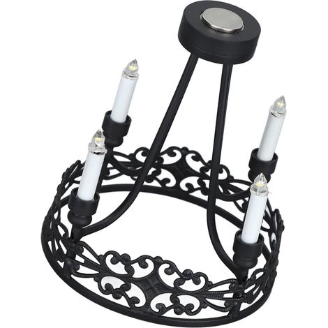 Lustre miniature réaliste à l'échelle 1:12 pour maison de poupée, suspension ronde à 4 têtes. (1/5)