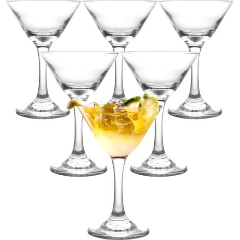 Lot de 6 verres à martini en verre élégant 120 ml
