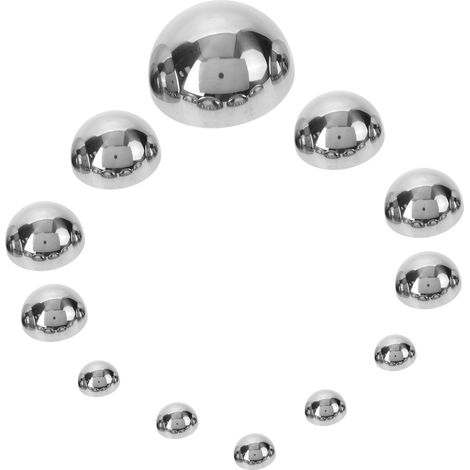12 pièces Boules Décoratives Acier Inoxydable Demi-sphères Miroir Poli Réfléchissant pour Jardin Extérieur et Décoration de Table (1/5)