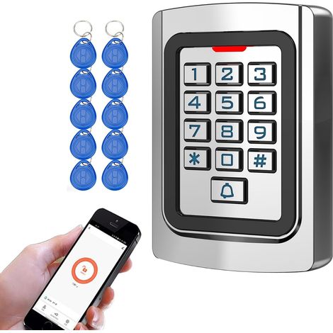 Contrôle d’Accès WiFi pour Porte et Portail Clavier à Code RFID 125kHz Boîtier Métallique IP68 WG26 APP PIN Badge Gestion à Distance Appartement Bureau Boutique K10 (1/5)