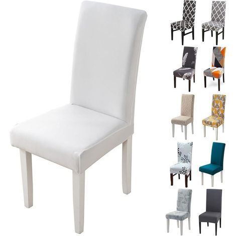 Housse de Chaise, 6 Pieces Extensible Amovible Lavable Moderne Couverture de Chaise pour Salle à Manger Slipcover-Décoration Bouquet de Mariage, Hôtel, Restaurant