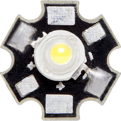LED  Hohe Energie 3W 187Lm 4200ºK 45X45 Kühlkörper 50.000H [CH-LED -3W-45MIL-D-W]