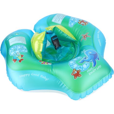 Bouée de bain bébé PVC gonflable dessin animé flotteur piscine anti-retournement enfant avec gilet de sauvetage (1/5)