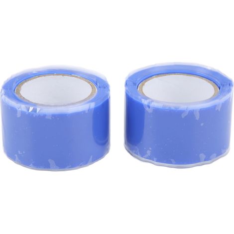 2 Stück selbstklebendes Silikonband, Isolierband, wasserdicht, Klebeband zur Reparatur von Wasserleitungen und Schläuchen, blau (1/5)