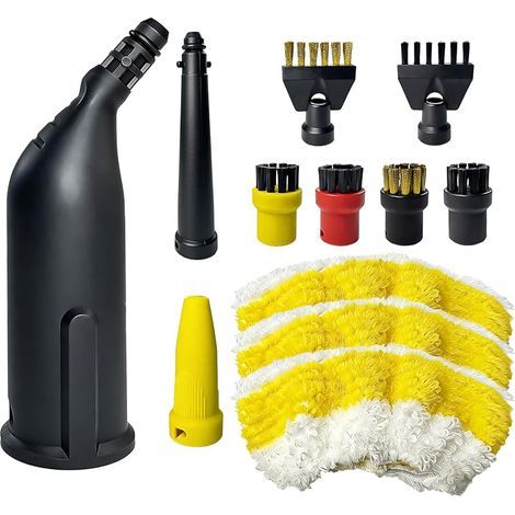 12 Pièces Cleaner Accessoires pour Kärcher SC1 SC2 SC3 SC4 SC5, Accessoires de Rechange de Nettoyeur à Vapeur pour Kärcher Avec Brosse à Joints Brosse Ronde Buse allongée Chiffons en Microfibre