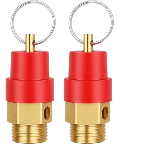 2 Pièces Soupape de sécurité, à ressort, décharge pression, acier inoxydable, pour compresseur air, système chauffage (1/5)