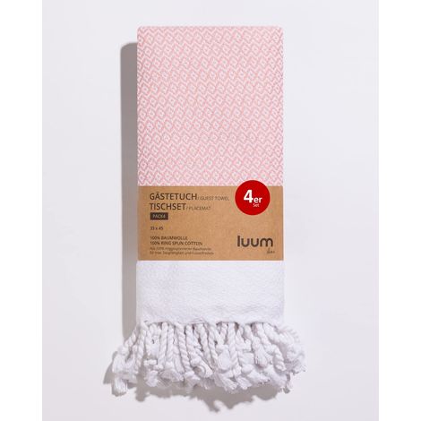 Lot de 4 serviettes d'invités - Sets de table lavables - 100 % coton - Séchage rapide - Non pelucheux - Pêche - 33 x 45 cm - Idée cadeau de mariage (1/3)