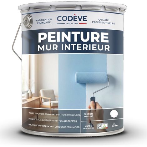 Peinture Mur Interieur - 5 L - Codeve Bois - RAL 7032 - Gris silex - Pour La Décoration De Votre Salon, Séjour, Cuisine Ou Chambre.
