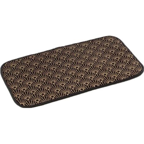 Tapis Déco Velours "Graphigold" 50x80cm Noir