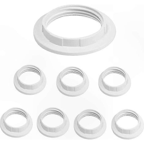 Adaptateur de douille E27, lot de 8 bagues de conversion pour luminaires, plaque adaptatrice de fixation, anneau réducteur universel pour abat-jour, compatible avec lampes et suspensions. (1/5)