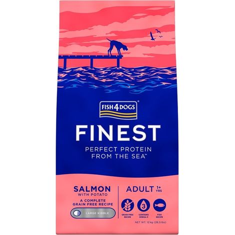 Aliment sec pour chiens Fish4Dogs Finest Salmon 12 kg (1/2)