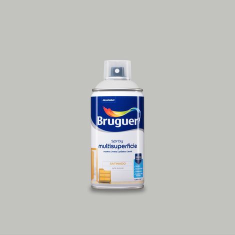 Bruguer Acrylic Multisuperficie Esmalte al agua en Spray Satinado Gris Suave 300 ml