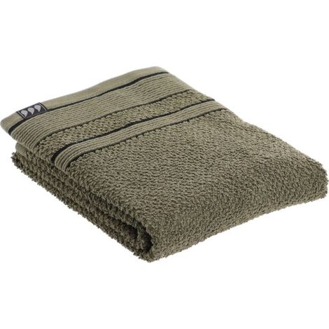 Handtuch 50x90 cm 100% baumwolle - khaki schwarz - Tendance