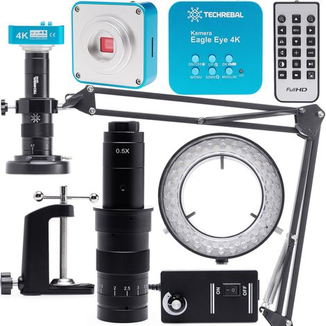 Microscope numérique solo 10A + éclairage réglable LED 60XLED + bras de 50 mm + caméra Eagle Eye (1/5)