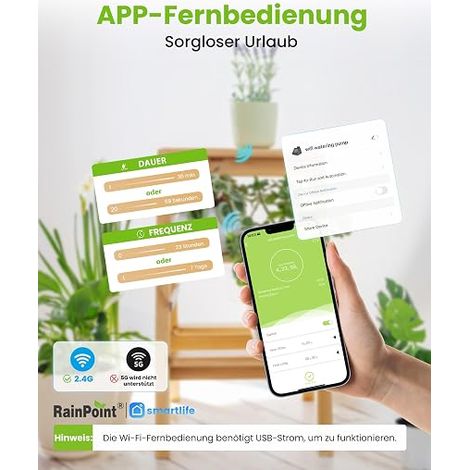 Automatic Drip Watering Adjustable Water Flow Remote Control via APP Automatic Irrigation System for Indoor Plants, Garden, Balcony, Up to 10 Pots (1/4)