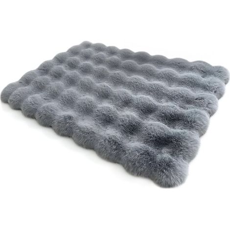 Hundematte – Extra groß – Abnehmbar und maschinenwaschbar – Rutschfeste Unterseite – Weicher Plüschstoff – 70 x 90 cm – Grau (1/5)