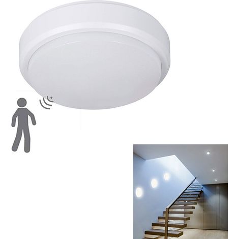 PLAFONNIER LED 9 W EN FORME DE DÔME ROND AVEC DÉTECTEUR DE MOUVEMENT IP56 BLANC 6500 K 1538 (1/3)