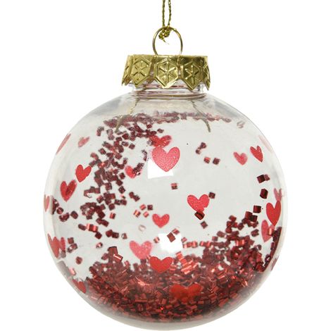 Boule transparente avec confettis, plastique, incassable, 1 pièce. (1/4)