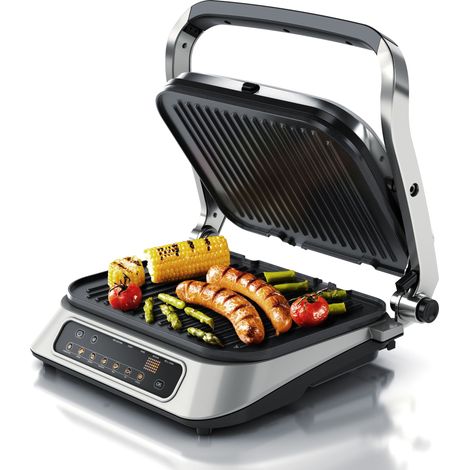 Arendo Kontaktgrill mit Digitalsteuerung - Tischgrill / Sandwichmaker / Panini Grill / Tischgrill - Abnehmbare & Antihaftbeschichtete Platten (1/5)