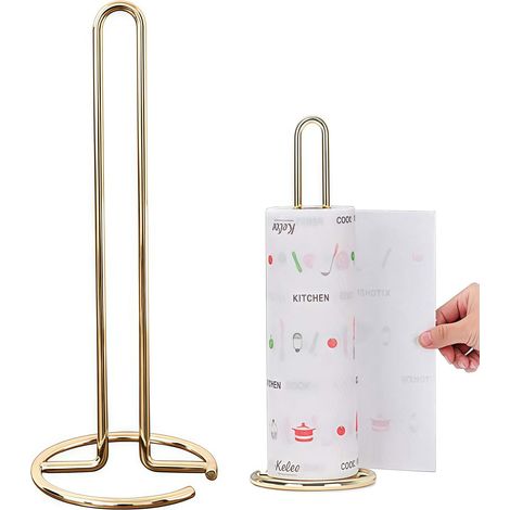 Porte-serviettes en acier inoxydable - Rangement vertical pour rouleau de papier en fer forgé - Convient pour la cuisine et le salon (1/5)