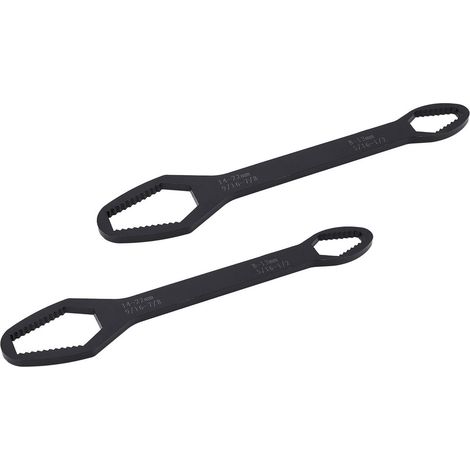 Clé à molette 2 pièces 8-22mm double embout auto-serrante outil multifonction réparation noir électrophorèse (1/5)