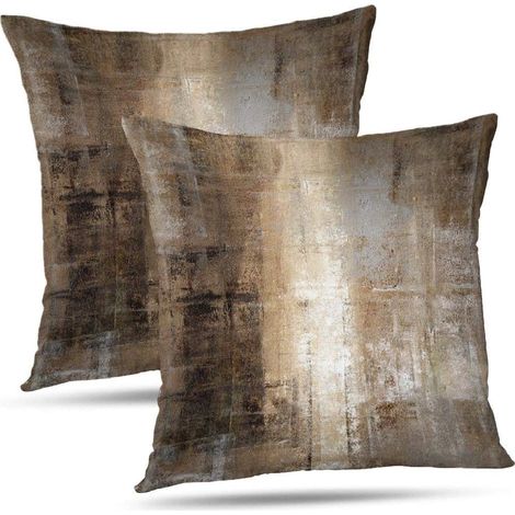 Lot de 2 Housses de coussin, motif abstrait, polyester, 45x45 cm, pour salon chambre (1/5)