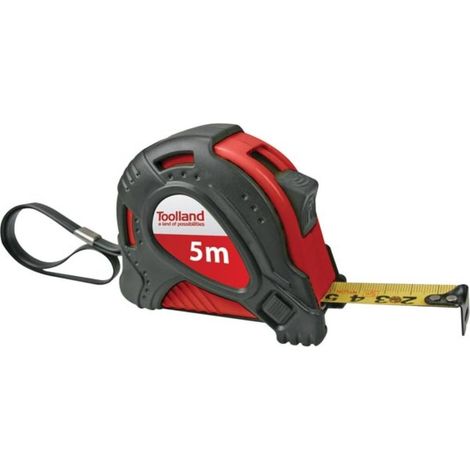 Metro a nastro toolland nylon rosso 5 metri ergonomico