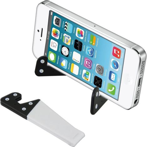 Mini support pliable pour téléphone portable - Multifonctionnel, réglable et compact - Blanc (1/4)