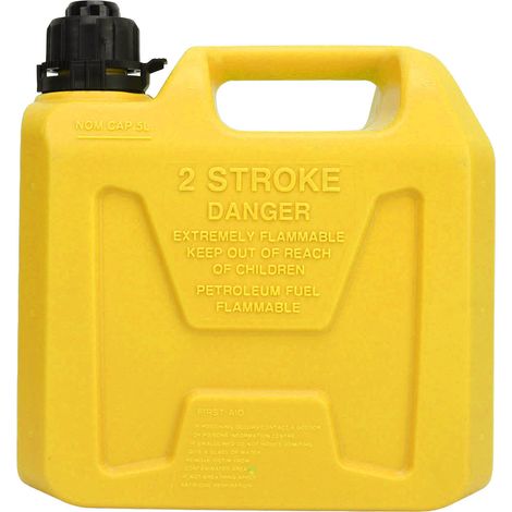 Réservoir d'essence portable de grande capacité (5 litres) avec bouchon automatique, adapté aux camping-cars, caravanes, voitures et SUV, jaune. (1/5)