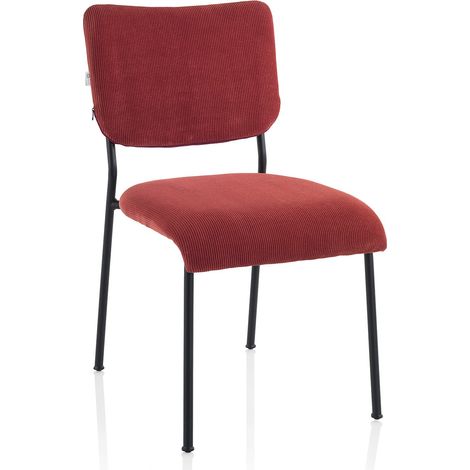 Set de 2 Chaises ZOE rouge corail