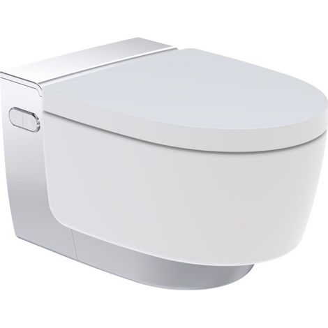 Geberit – WC lavant suspendu AquaClean Maïra Comfort – Douchette anale WhirlSpray – Lunette chauffante – Aspiration des odeurs – Finition chromé brillant (1/5)