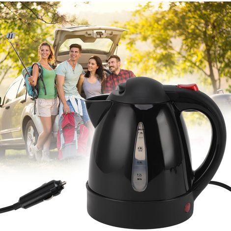 Tragbarer Wasserkocher fürs Auto mit automatischer Abschaltfunktion für den Zigarettenanzünder, 1000 ml, 150 W, geeignet zum Aufbrühen von Tee und Kochen von Wasser, 12 V, für Autos, SUVs usw., schwar (1/5)