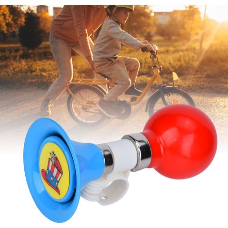 Klaxon vélo enfant métal caoutchouc, sonnette bruyante sécurité pour filles garçons, accessoire vélo bleu (1/5)