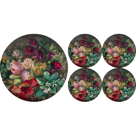 Set di tovagliette rotonde 1+4 - bouquet (1/5)