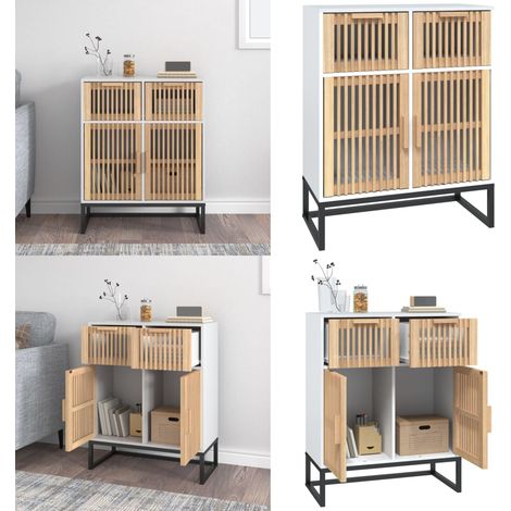 Sideboard Weiß 60x30x75 cm Holzwerkstoff - Schreibtisch - Wohnzimmermöbel - Sideboard - Weißer Schrank - Holzmöbel - Home & Living (1/5)