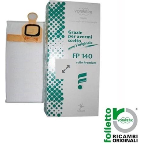 FOLLETTO VK140 VK150 6 SACCHETTI ORIGINALI ASPIRAPOLVERE VORWERK NO PROFUMI