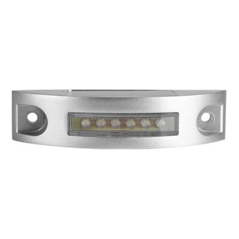 Rosvola Lampe solaire à 6 LED en aluminium moulé, imperméable, éclairage d'extérieur, pour allée, allée, route (blanc) (1/3)