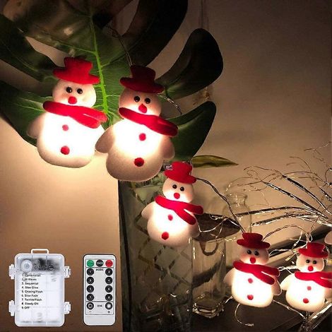 Décoration intérieure de mariage : guirlande lumineuse de 2 m avec 20 LED, motif bonhomme de neige, idéale pour les fenêtres de Noël et de mariage. (1/5)