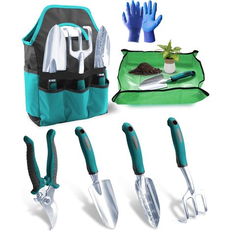 Lot de 7 Outils de Jardinage - Ensemble Outil Jardinage Résistants à la Rouille avec Sac de Rangement Durable - Cadeau de Jardin Idéal pour Femmes et Hommes (1/5)