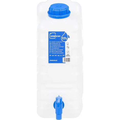 vidaXL Garrafa de agua con grifo plástico transparente 15 litros (1/2)