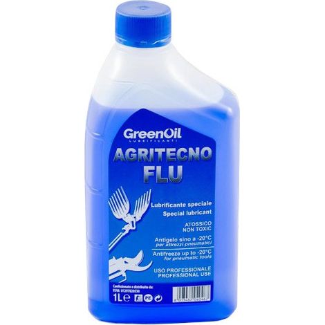 AgriTecno Flu GreenOil olio lubrificante per abbacchiatori e motori pneumatici 1 l