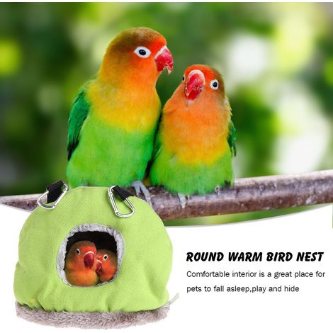 Nid d'oiseau chaud, rond et doux, petit nid d'oiseau en peluche pour cage d'hiver, hamac suspendu (1/3)