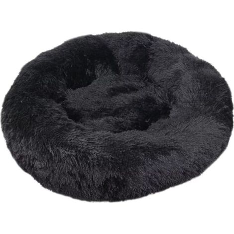 Lit pour Chat, Coussin Moelleux, Doux Lavable pour Chiens Chats (Noir, 80 cm), (1/5)