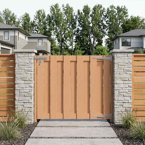 vidaXL Porte de Jardin 100 x 80 cm WPC et Aluminium Marron (1/5)