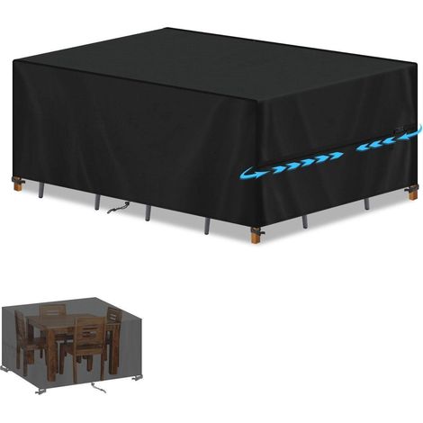 Gartenmöbel Abdeckung 120x60x75cm wasserdicht 420D Oxford UV-Schutz für Lounge, Tisch, Sitzgruppe (1/5)