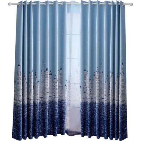 Rideau Occultant Complet en Polyester - Décoration pour Chambre ou Salon (Rose)