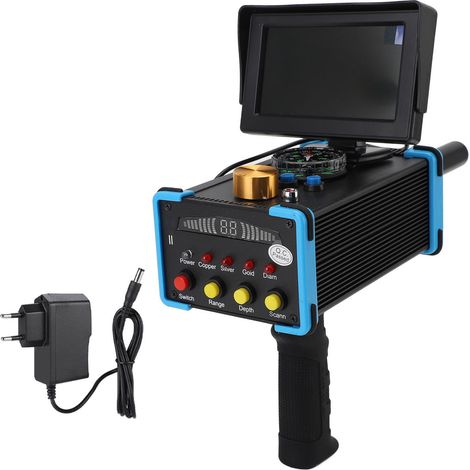 Underground Metal Detector 15m Deep 1000m Range Underground Metal Scanner with Screen Compass for Gold Silver Copper Blue Border EU Plug 100-240V (1/4)