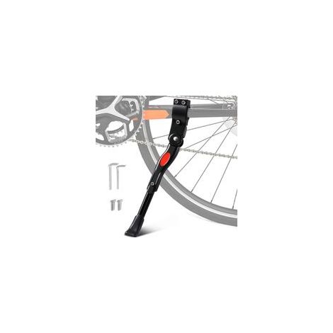 Béquilles de vélo Réglable en Alliage d'aluminium,Hauteur avec Pied en Caoutchouc Antidérapant,Béquille Velo Laterale,Support pour vélos 24-27 pouces, BMX, VTT, 700c-Noir (1/5)
