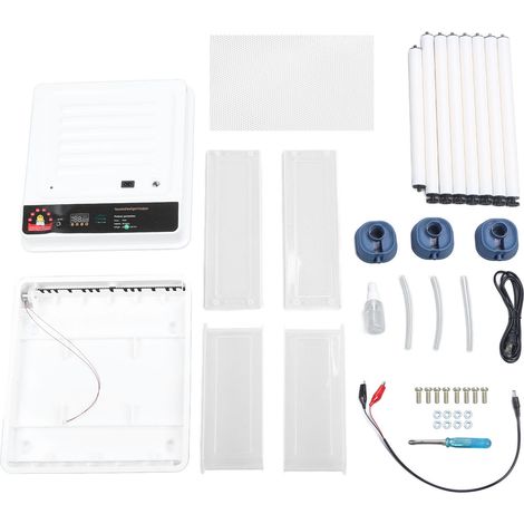 Couveuse automatique pour œufs de poules et cailles, avec testeur d'œufs intégré et retourneur automatique, alimentation double tension 110V, prise US, blanc, capacité 38 œufs (1/5)