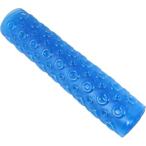 Tapis de Bain PVC Antidérapant Bleu avec Ventouses Drainage Rapide Massage (1/5)